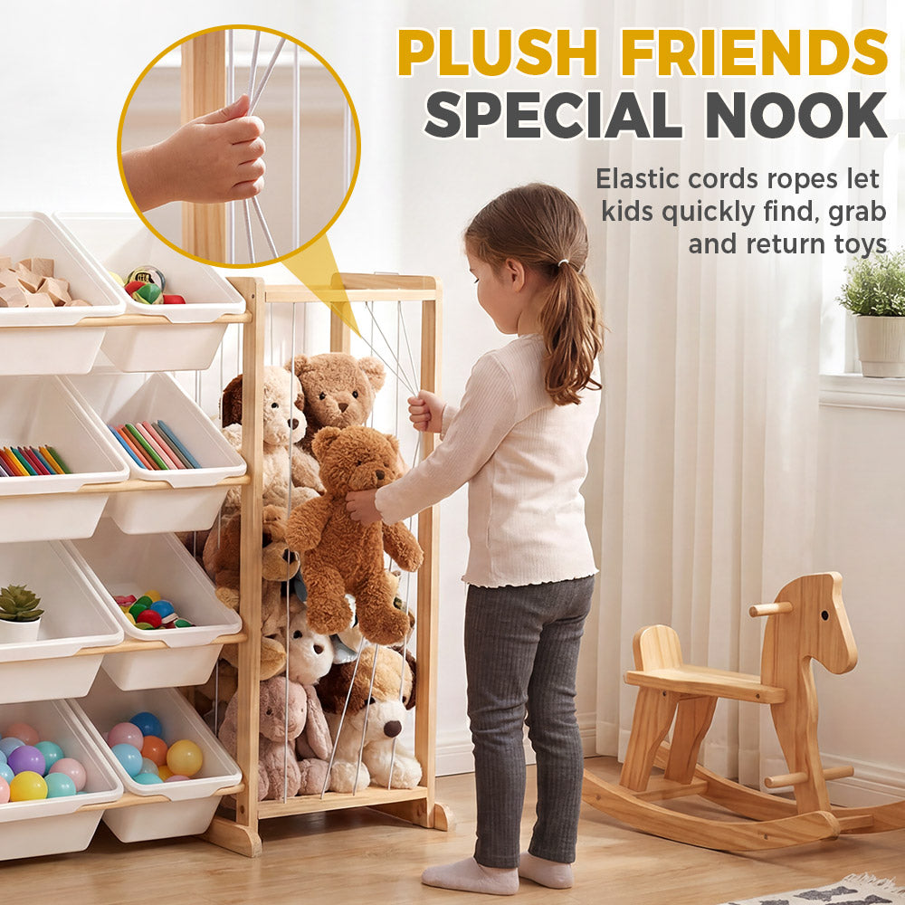 PlayPals Toy Storage Organizer with Shelves & Bins & Stuffed Animal Storage