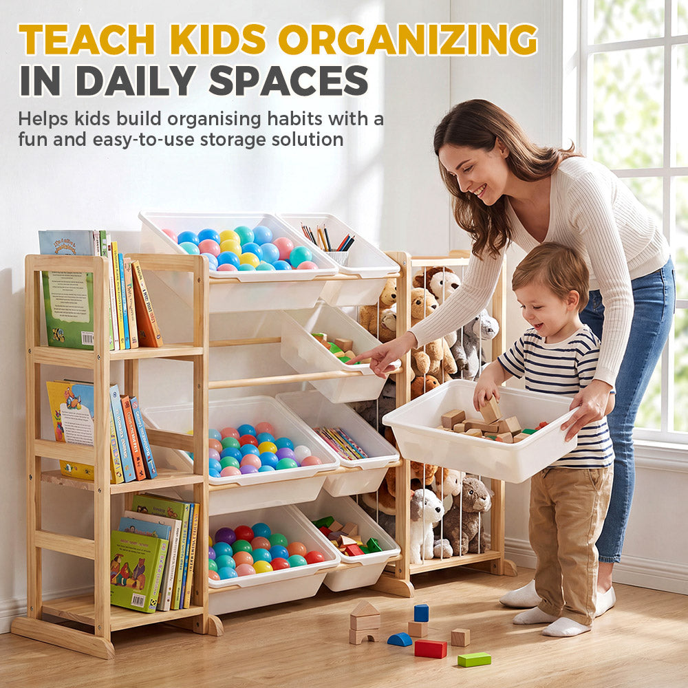 PlayPals Toy Storage Organizer with Shelves & Bins & Stuffed Animal Storage