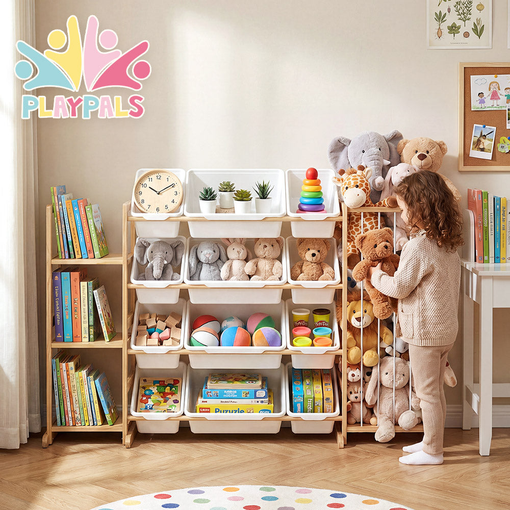 PlayPals Toy Storage Organizer with Shelves & Bins & Stuffed Animal Storage