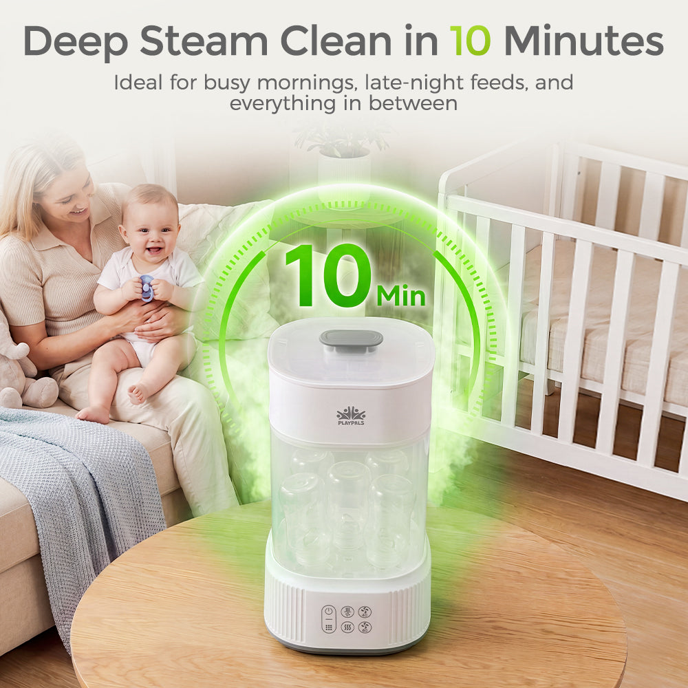 PlayPals 2 Layers Bottle Steriliser and Dryer for Baby Bottles, Pacifiers