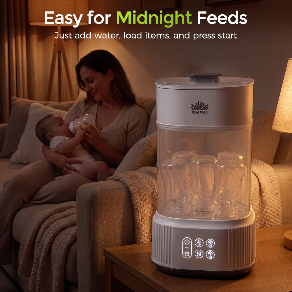 PlayPals 2 Layers Bottle Steriliser and Dryer for Baby Bottles, Pacifiers