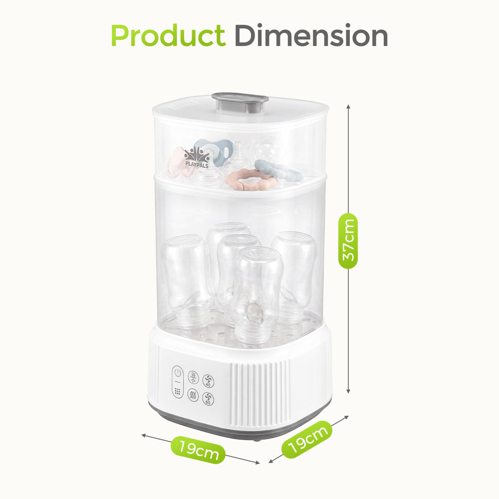PlayPals 2 Layers Bottle Steriliser and Dryer for Baby Bottles, Pacifiers