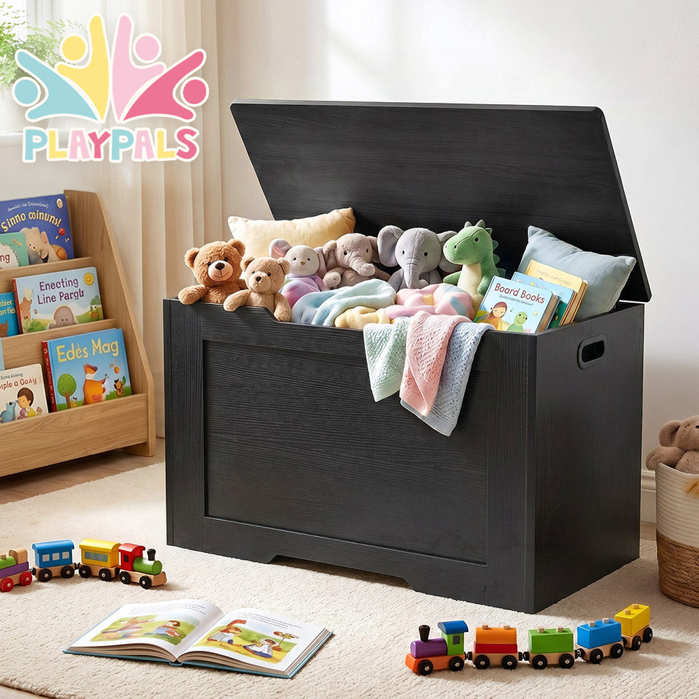 PlayPals 120L Kids Toy Box Storage Chest Particle Board Bench