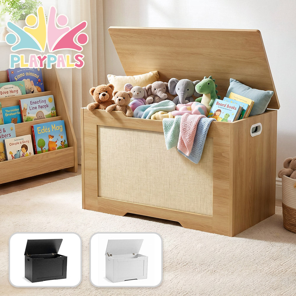 PlayPals 114L Kids Toy Box Storage Chest Particle Board Bench