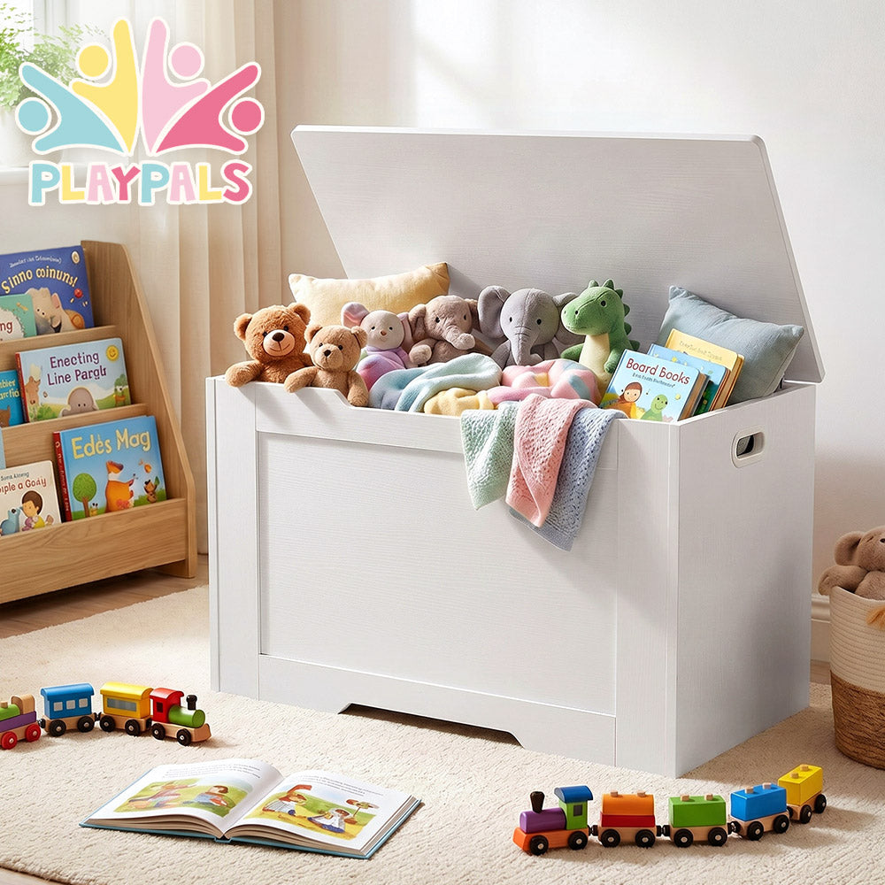 PlayPals 120L Kids Toy Box Storage Chest Particle Board Bench
