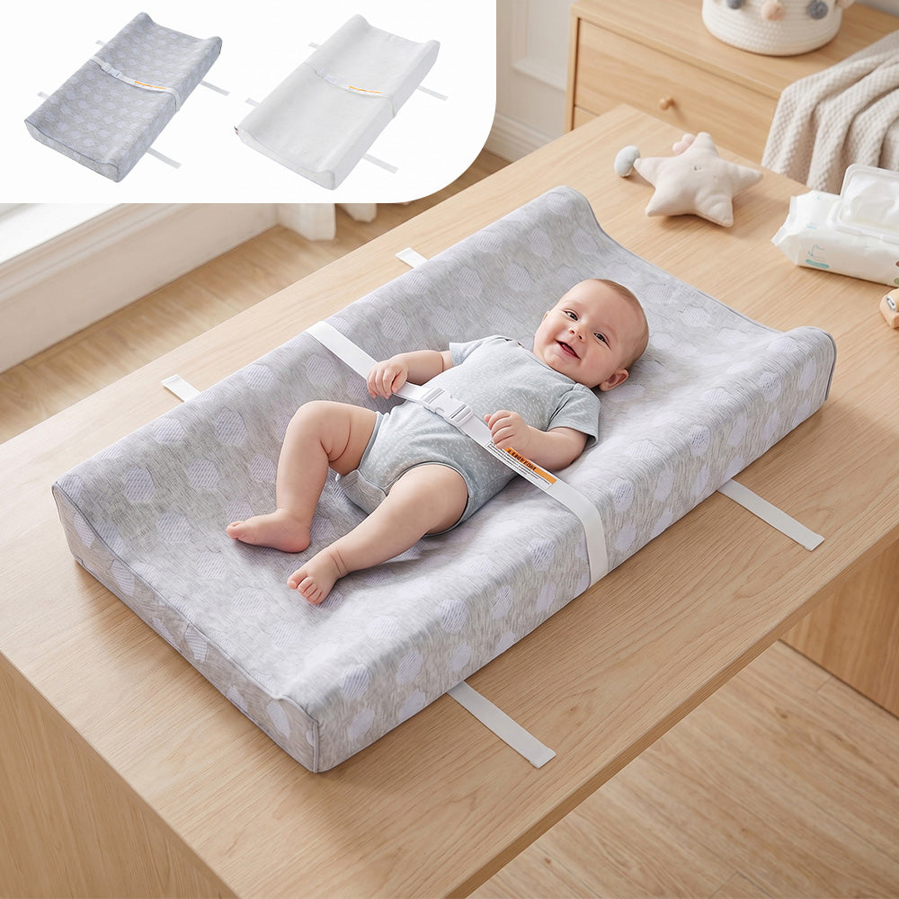 PlayPals Baby Changing Pad with Safety Belt Waterproof & Non-Slip