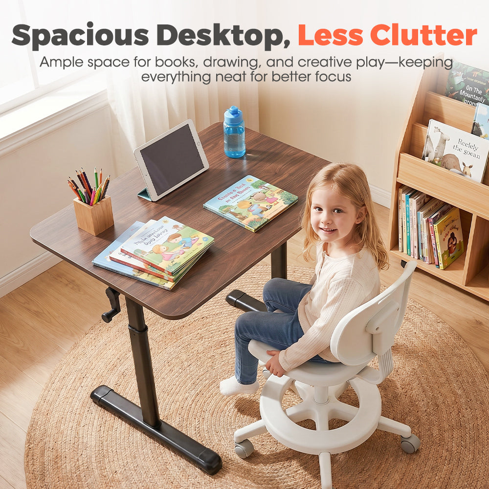 PlayPals Kids Desk Height Hand Adjustment Spacious Desktop 80/100/120x60cm
