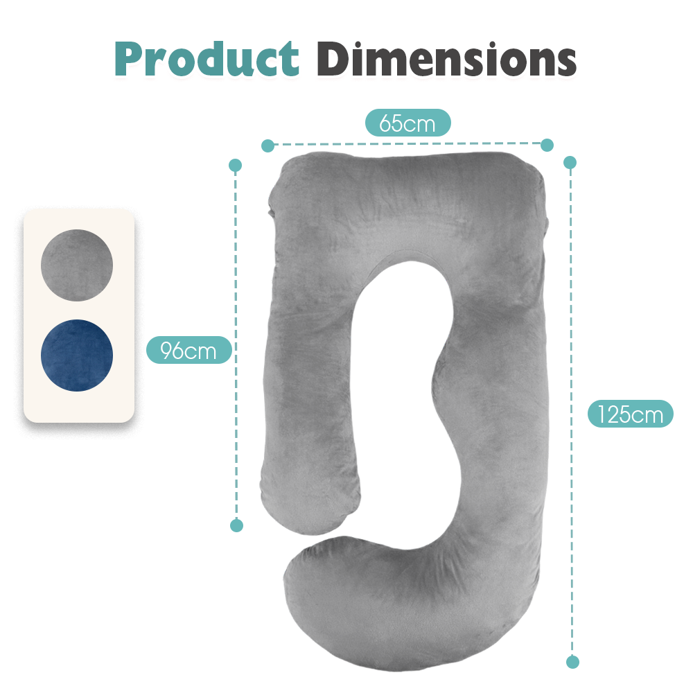 PlayPals U-shaped Pregnancy Pillow 125cm Full Body Maternity Pillow