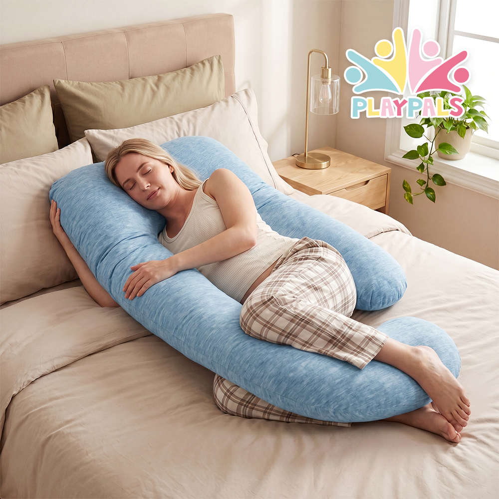 PlayPals Cooling Pregnancy Pillow U-shaped 125cm Full Body Maternity Pillow