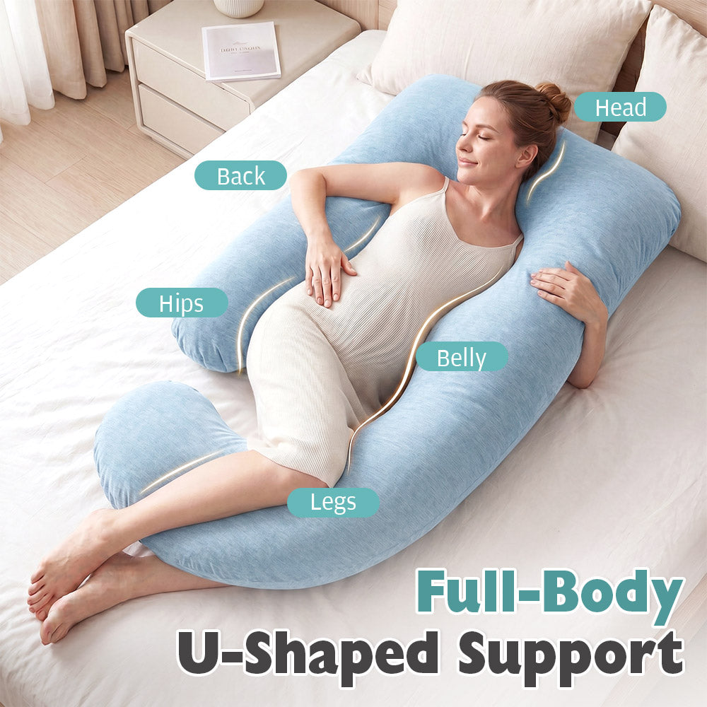 PlayPals Cooling Pregnancy Pillow U-shaped 125cm Full Body Maternity Pillow