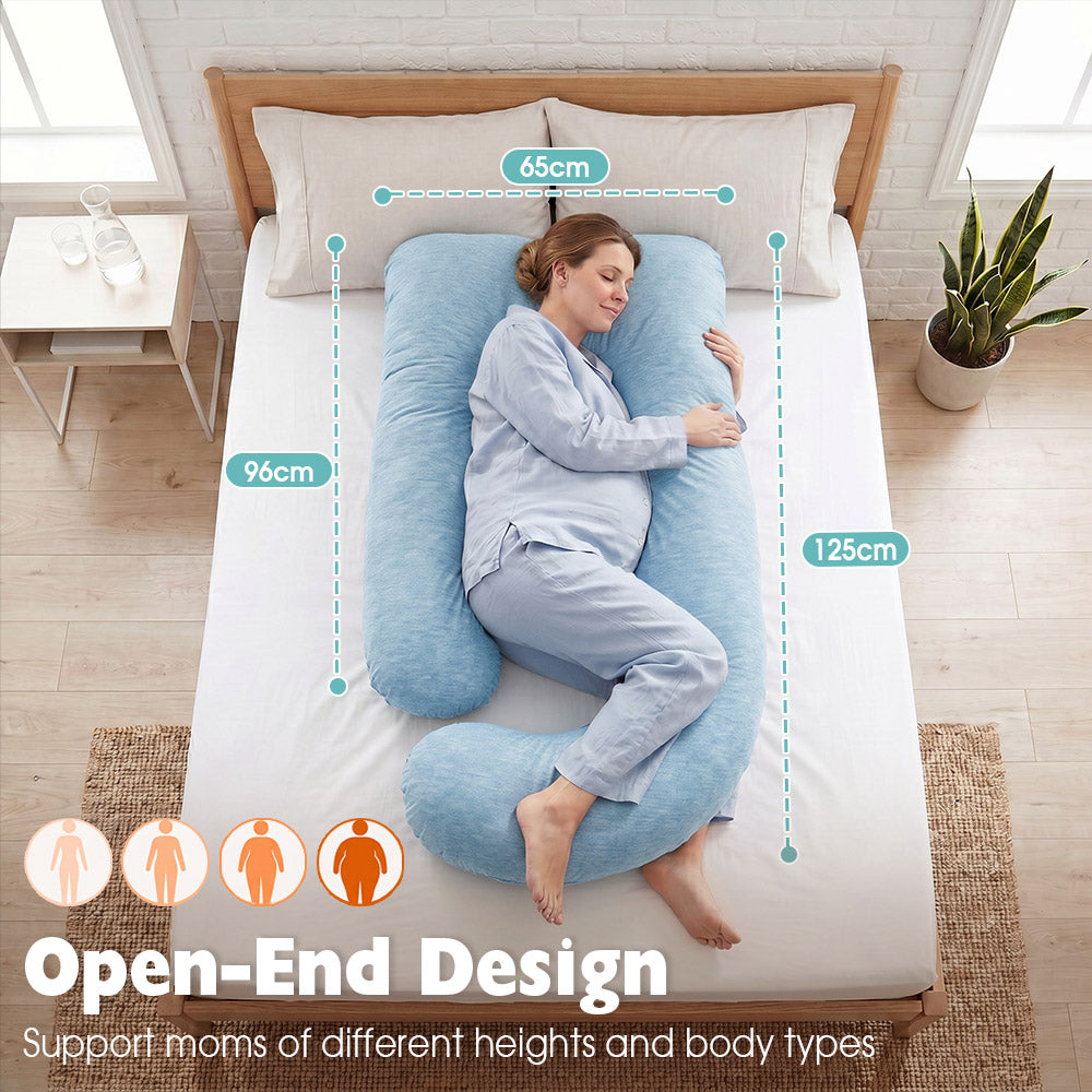 PlayPals Cooling Pregnancy Pillow U-shaped 125cm Full Body Maternity Pillow