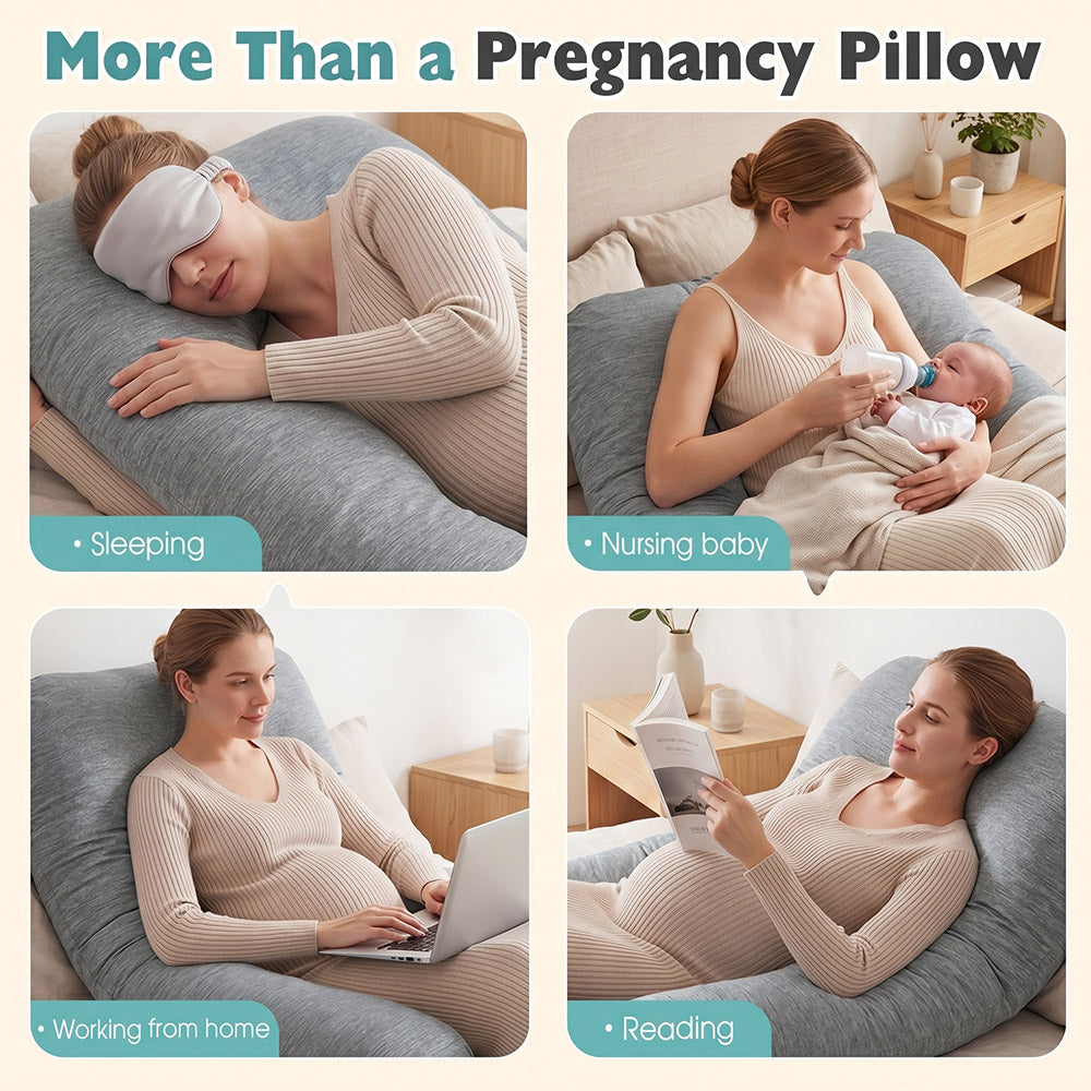 PlayPals Cooling Pregnancy Pillow U-shaped 125cm Full Body Maternity Pillow