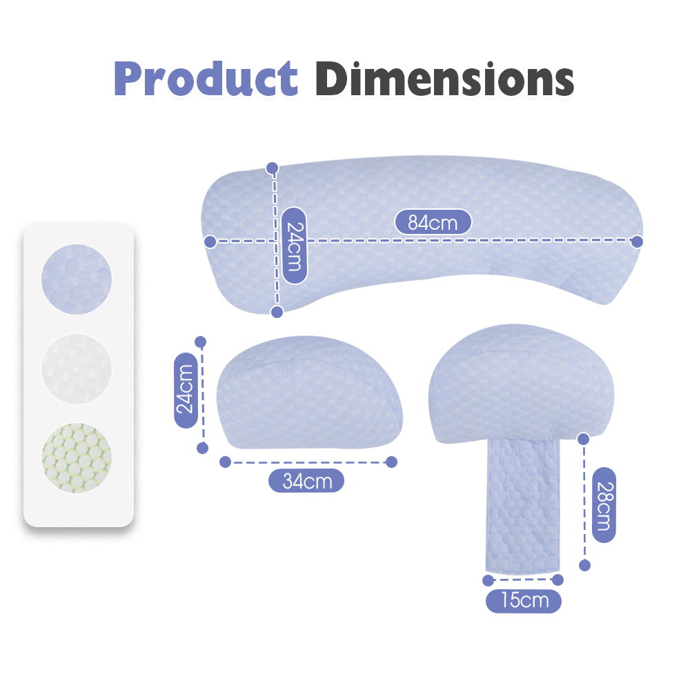 Playpals 3-Piece Adjustable Pregnancy Pillow H L V Shaped Full Body Pillow