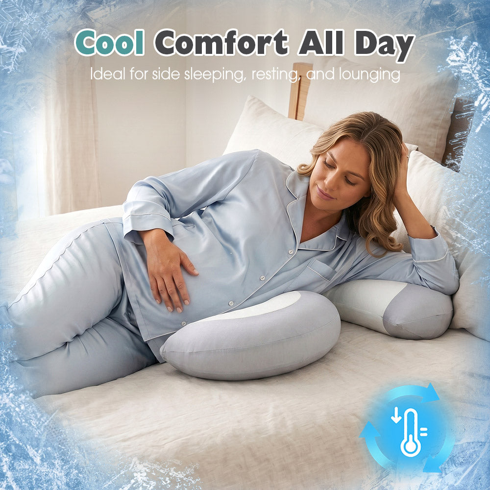 Playpals Cooling Pregnancy Pillow 3-Piece Soft Body Pillow for Back Belly Neck Legs