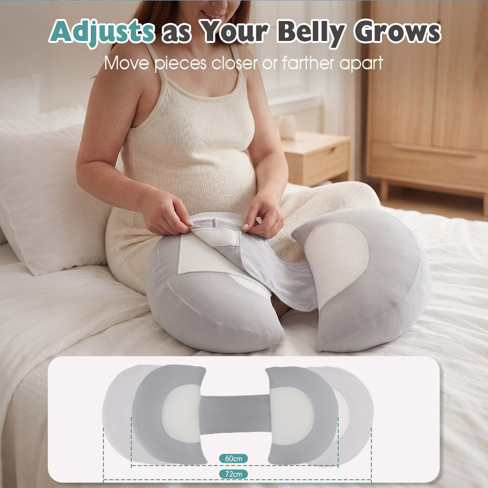 Playpals Cooling Pregnancy Pillow 3-Piece Soft Body Pillow for Back Belly Neck Legs