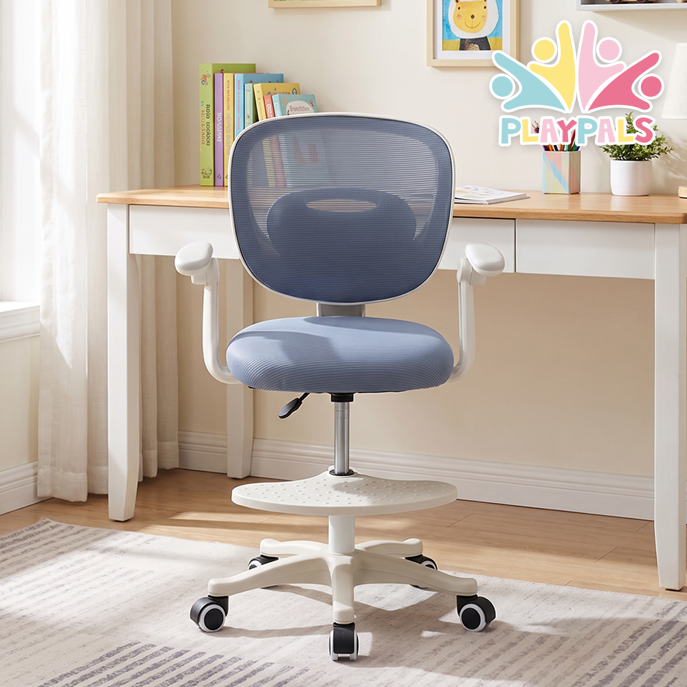 PlayPals Kids Desk Chair, Adjustable Children Study Chair, Red/Grey/Blue