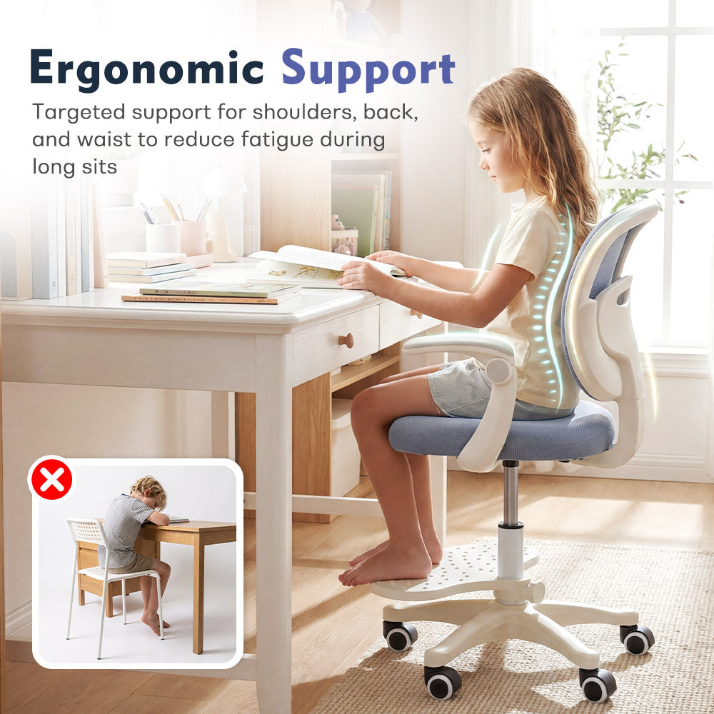 PlayPals Kids Desk Chair, Adjustable Children Study Chair, Red/Grey/Blue