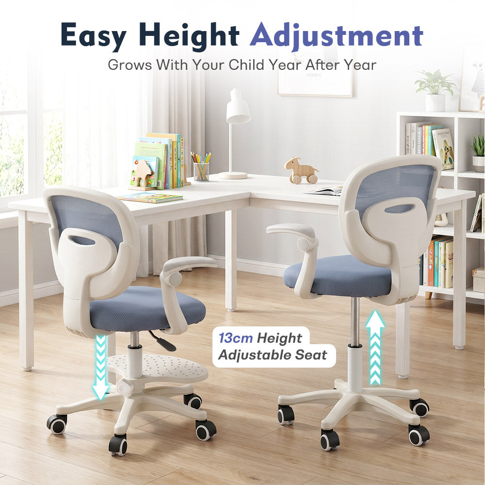 PlayPals Kids Desk Chair, Adjustable Children Study Chair, Red/Grey/Blue