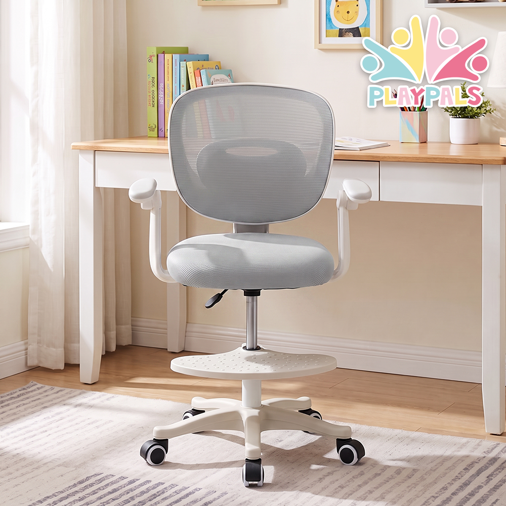 PlayPals Kids Desk Chair, Adjustable Children Study Chair, Red/Grey/Blue