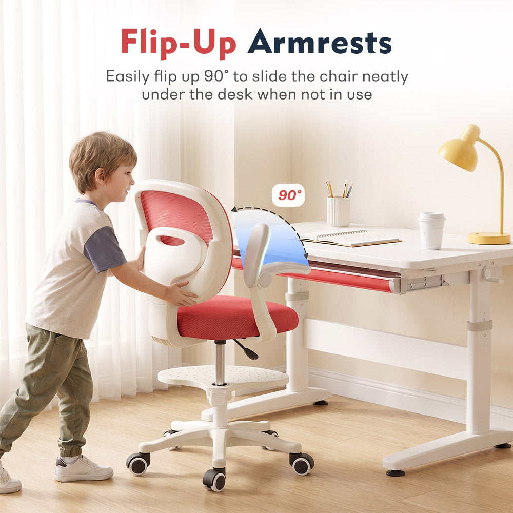 PlayPals Kids Desk Chair, Adjustable Children Study Chair, Red/Grey/Blue