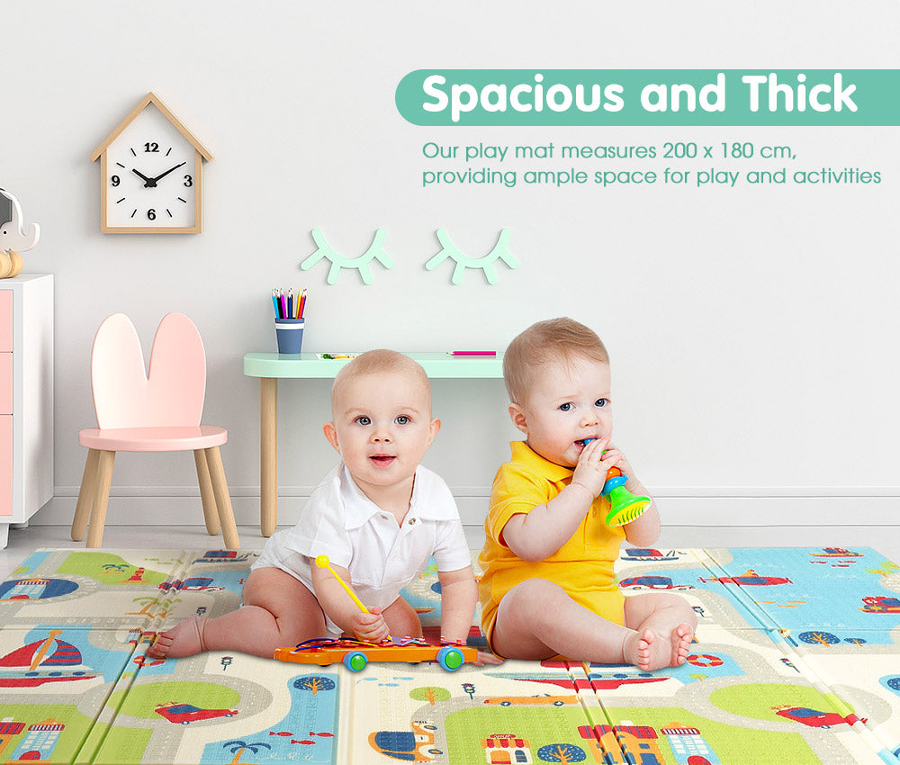 Playpals Kids Play Mat Baby Crawling Double Folding Pad XPE Foam Non-slip Carpet - Sunyee