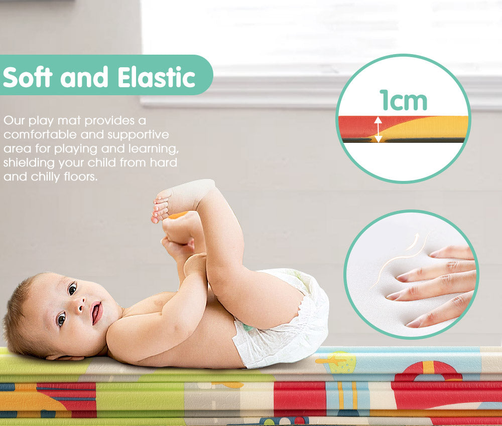 Playpals Kids Play Mat Baby Crawling Double Folding Pad XPE Foam Non-slip Carpet - Sunyee