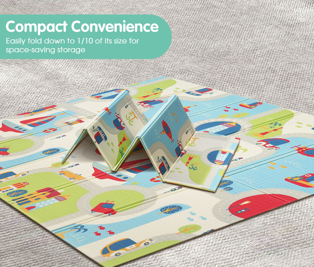 Playpals Kids Play Mat Baby Crawling Double Folding Pad XPE Foam Non-slip Carpet - Sunyee