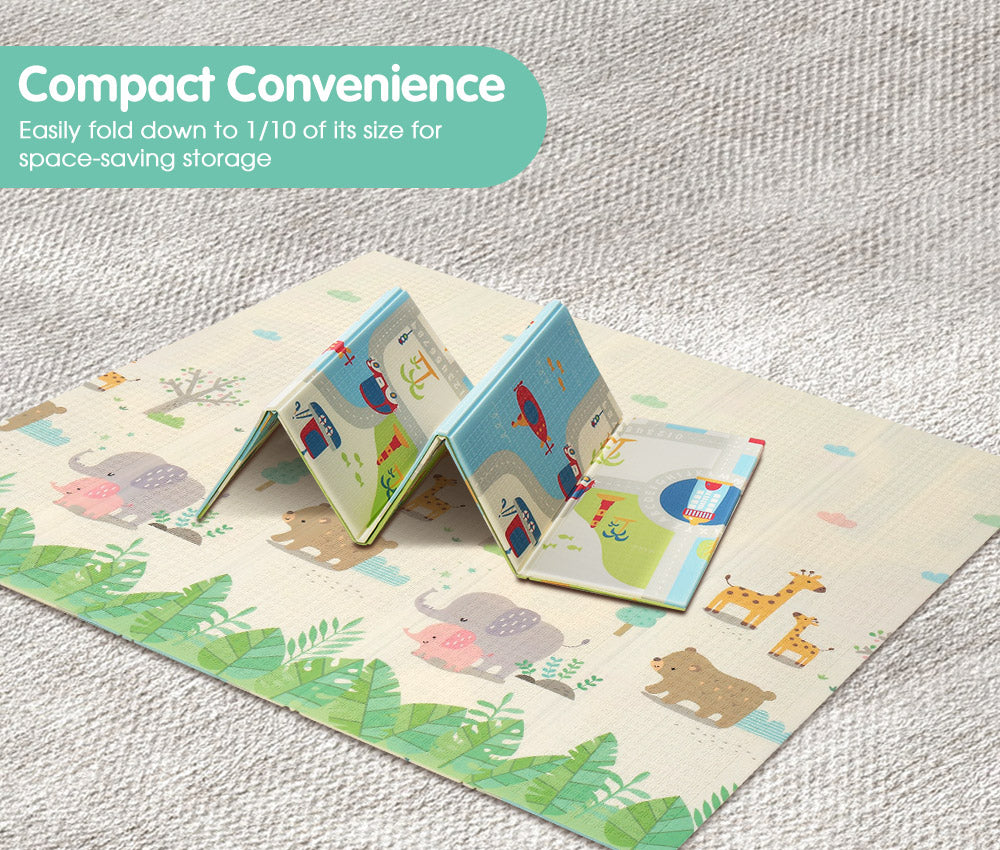 Playpals Kids Play Mat Baby Crawling Double Folding Pad XPE Foam Non-slip Carpet - Sunyee