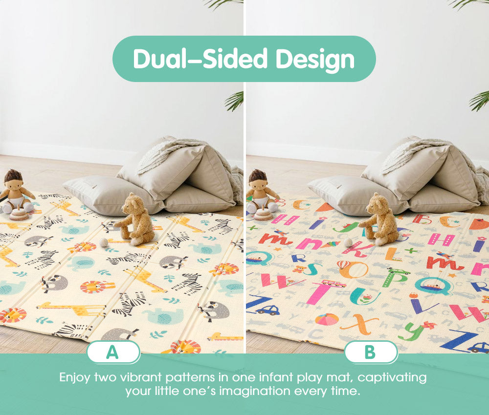 Playpals Kids Play Mat Baby Crawling Folding XPE Foam Double Pad Non-slip Carpet - Sunyee