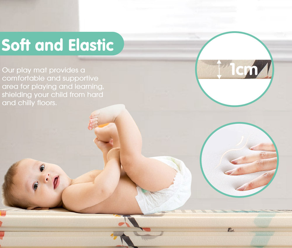 Playpals Kids Play Mat Baby Crawling Folding XPE Foam Double Pad Non-slip Carpet - Sunyee