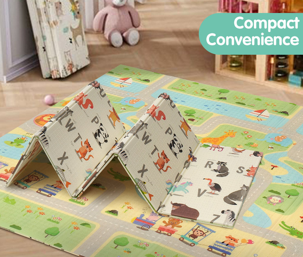 Playpals Kids Play Mat Baby Crawling XPE Foam Double Folding Pad Non-slip Carpet - Sunyee