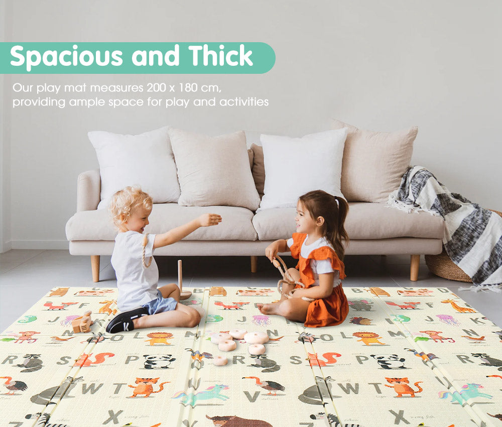 Playpals Kids Play Mat Baby Crawling XPE Foam Double Folding Pad Non-slip Carpet - Sunyee