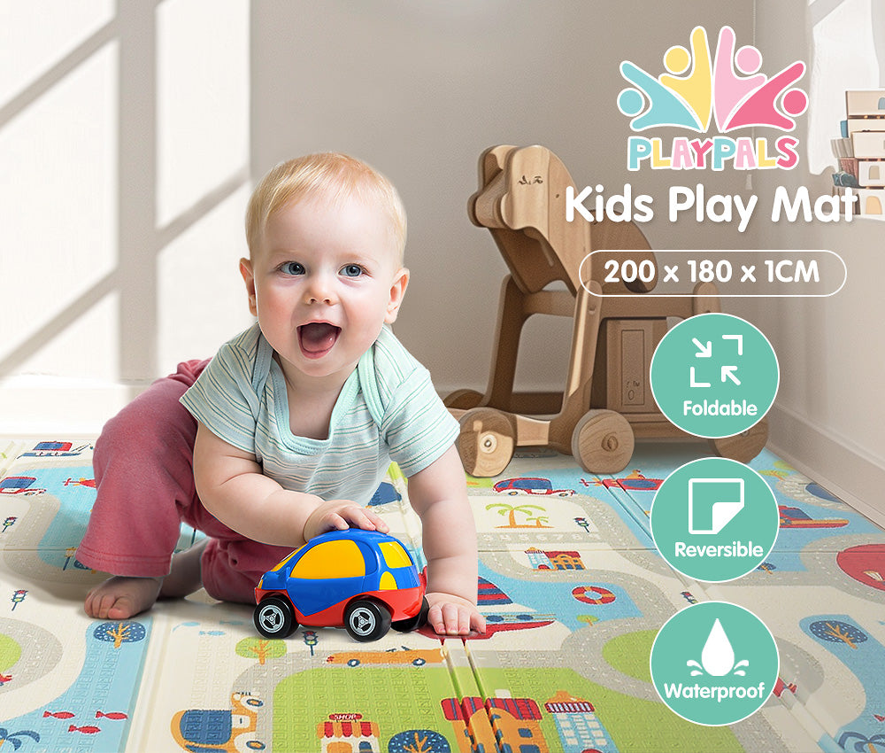 Playpals Kids Play Mat Baby Crawling Double Folding Pad XPE Foam Non-slip Carpet - Sunyee