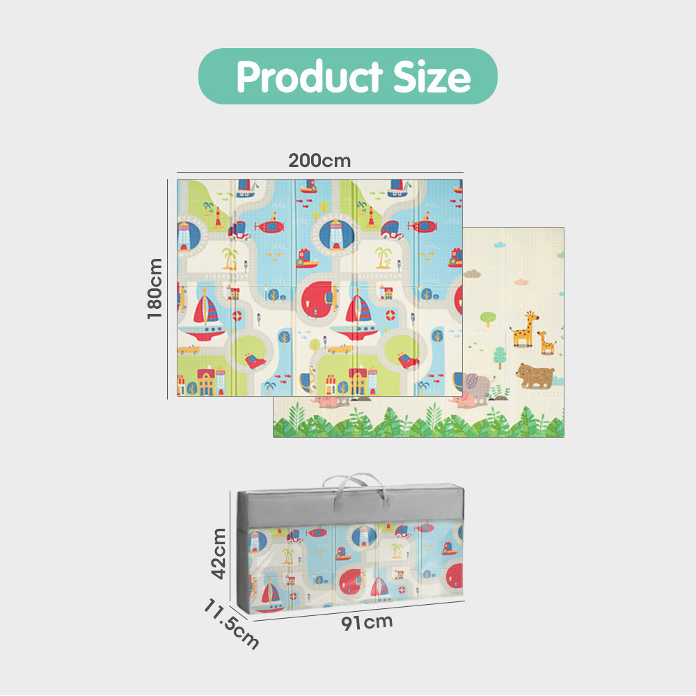 Playpals Kids Play Mat Baby Crawling Double Folding Pad XPE Foam Non-slip Carpet - Sunyee