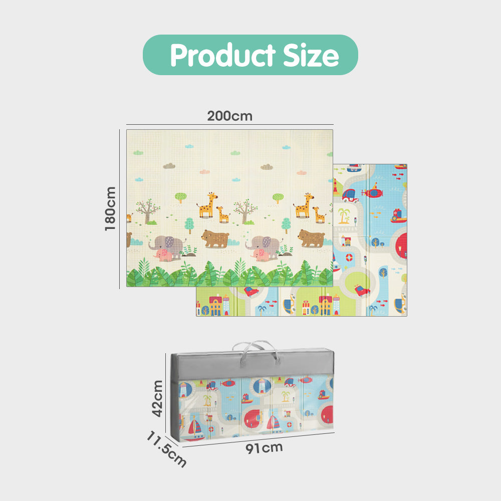 Playpals Kids Play Mat Baby Crawling Double Folding Pad XPE Foam Non-slip Carpet - Sunyee
