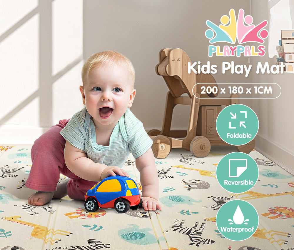 Playpals Kids Play Mat Baby Crawling Folding XPE Foam Double Pad Non-slip Carpet - Sunyee
