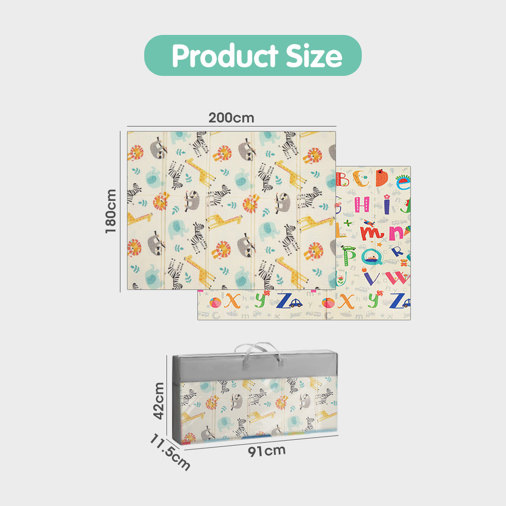 Playpals Kids Play Mat Baby Crawling Folding XPE Foam Double Pad Non-slip Carpet - Sunyee