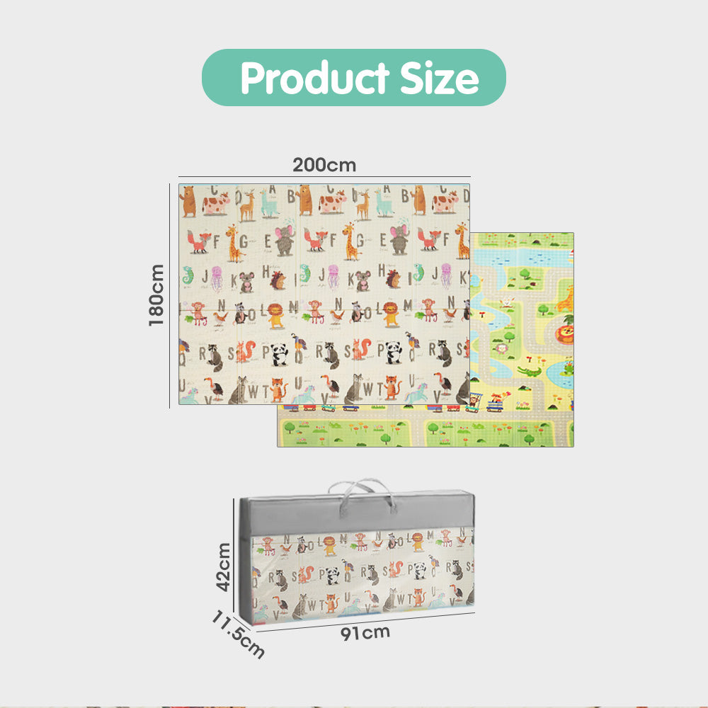 Playpals Kids Play Mat Baby Crawling XPE Foam Double Folding Pad Non-slip Carpet - Sunyee