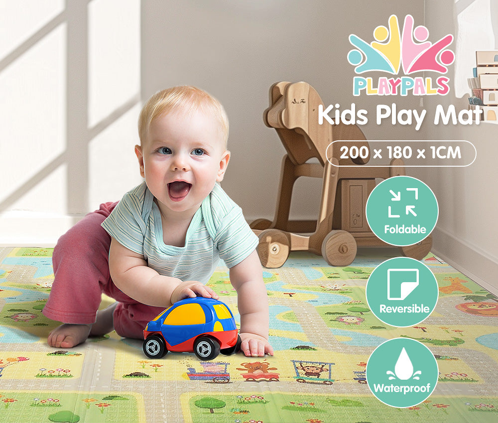 Playpals Kids Play Mat Baby Crawling XPE Foam Double Folding Pad Non-slip Carpet - Sunyee