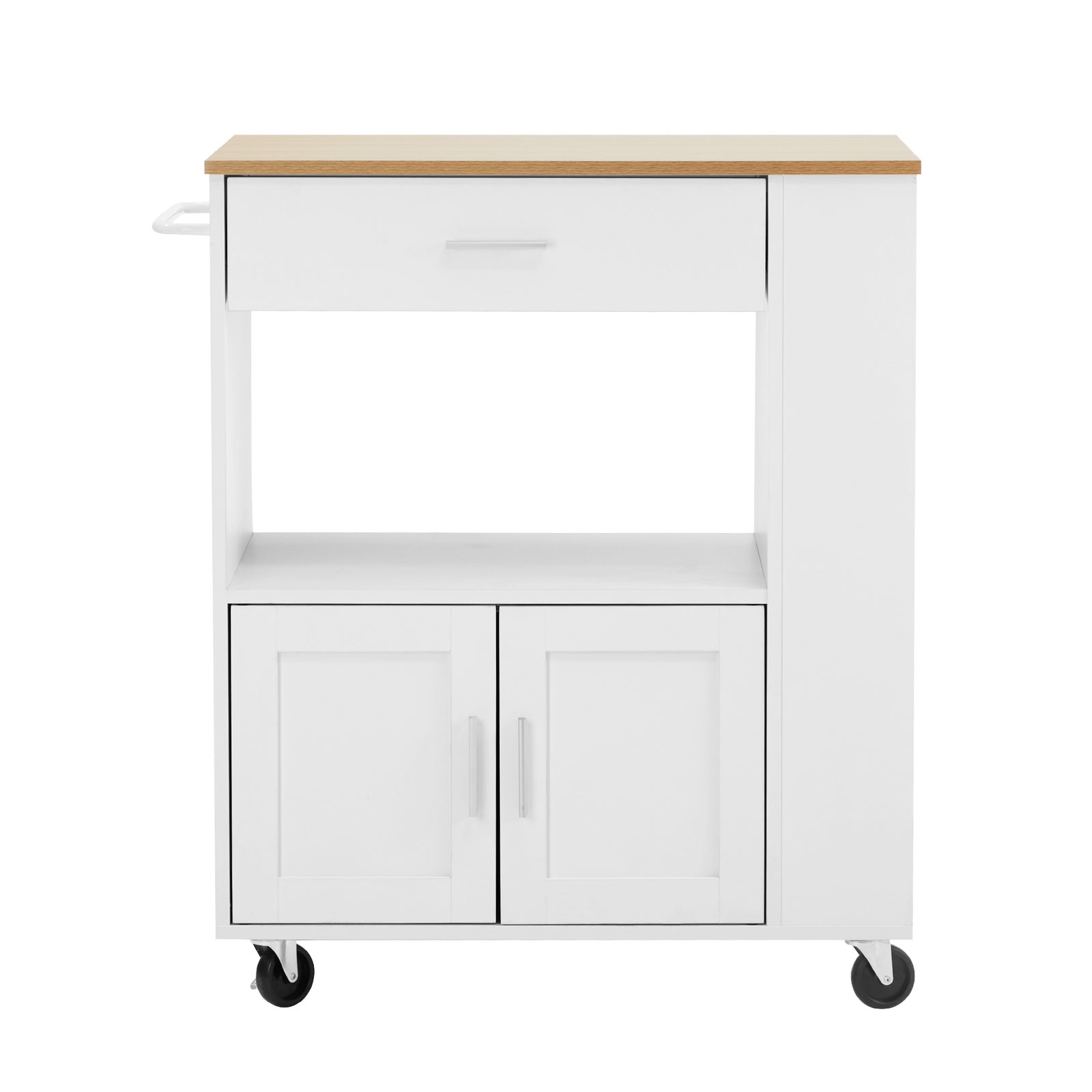 Oikiture Kitchen Island Trolley Rolling Serving Cart Utility Storage Cart Shelf - Sunyee