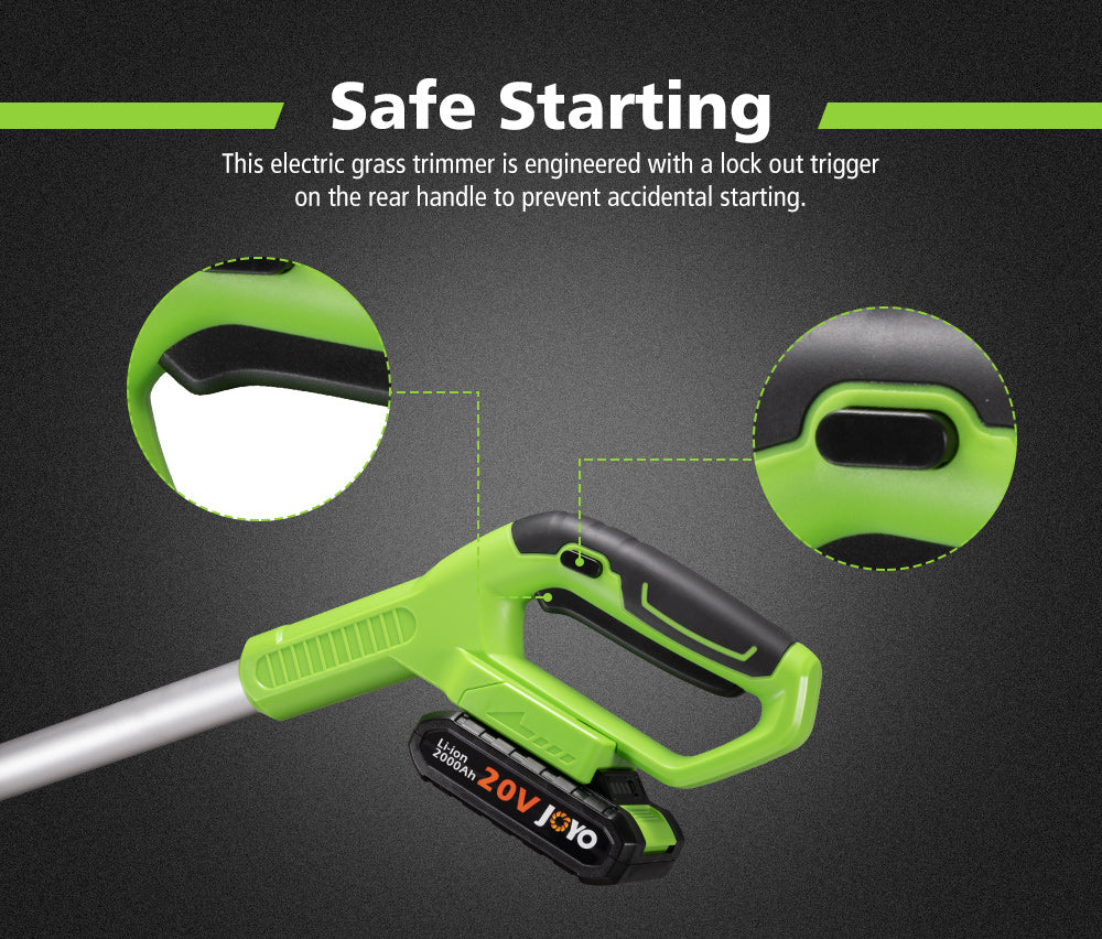 JOYO 20V Pole Brush Cutter Trimmer Line Whipper Snipper Tree Pruner Garden Tools - Sunyee