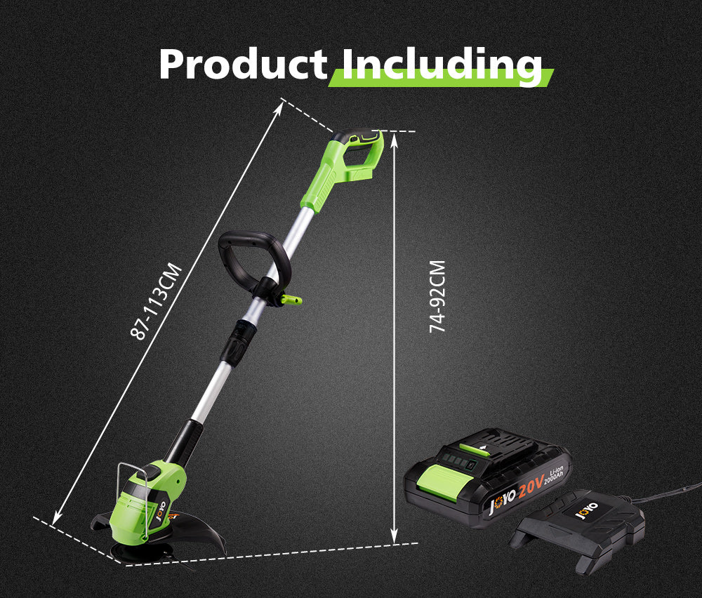 JOYO 20V Pole Brush Cutter Trimmer Line Whipper Snipper Tree Pruner Garden Tools - Sunyee