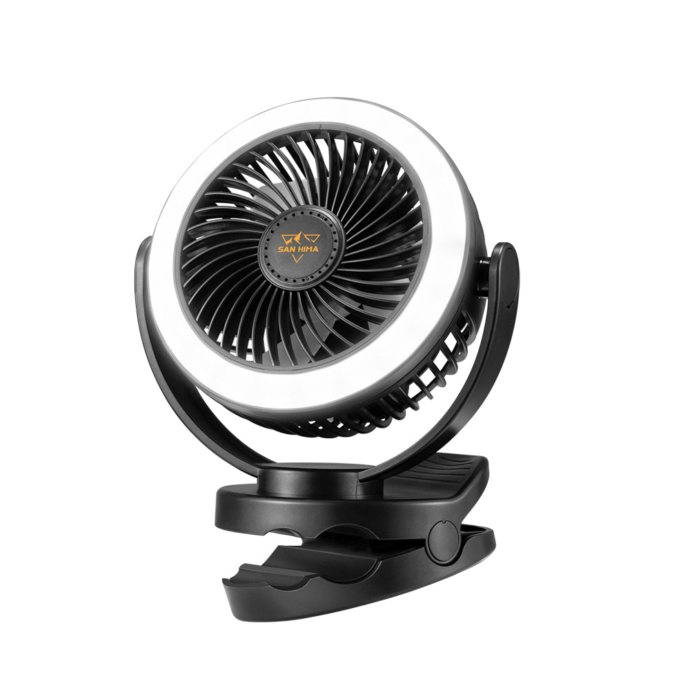 San Hima 10000mAh Portable Camping Fan Rechargeable Clip On Fan With LED Light - Sunyee