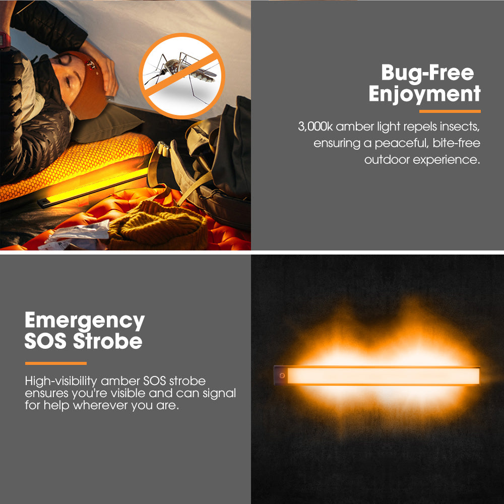 San Hima LED Strip Light Portable Magnetic Camping Fishing Lamp Rechargeable - Sunyee