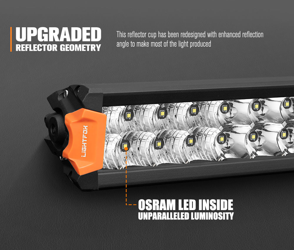 Lightfox 12" 20" 30" 40" Osram LED Light Bar Dual Rows Combo Beam Driving Lamp - Sunyee