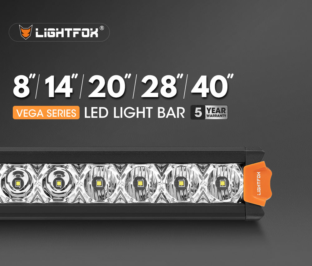 Lightfox 8" 14" 20" 28" 40" Osram LED Light Bar Single Row Flood Beam Offroad - Sunyee