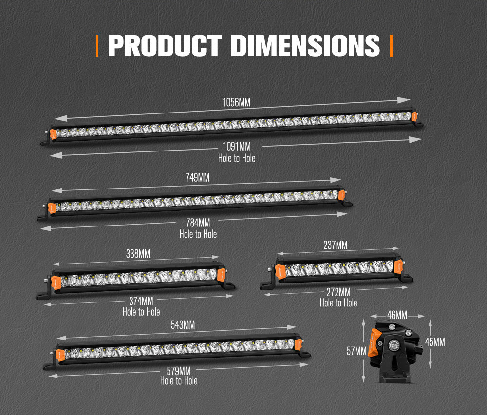 Lightfox 8" 14" 20" 28" 40" Osram LED Light Bar Single Row Flood Beam Offroad - Sunyee