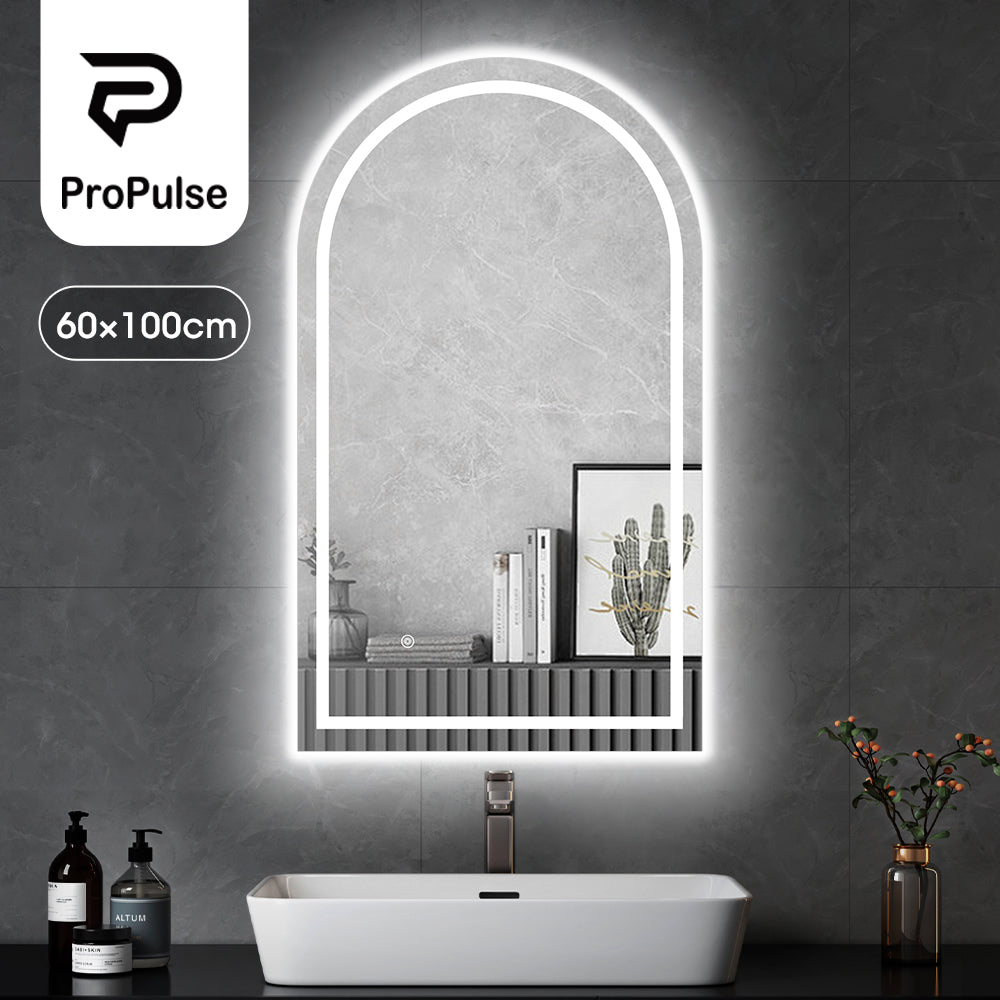 ProPulse Oval/Arch Bathroom LED Wall Mirror Makeup Mirrors With 3 Color Anti-fog - Sunyee
