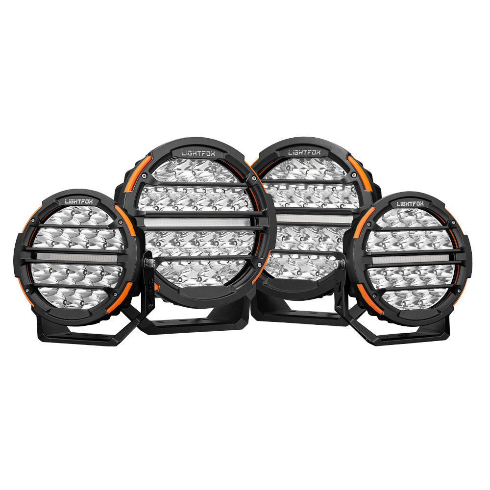 Lightfox 7"+9" Osram LED Driving Lights Round Spotlight Spot Headlight DRL - Sunyee
