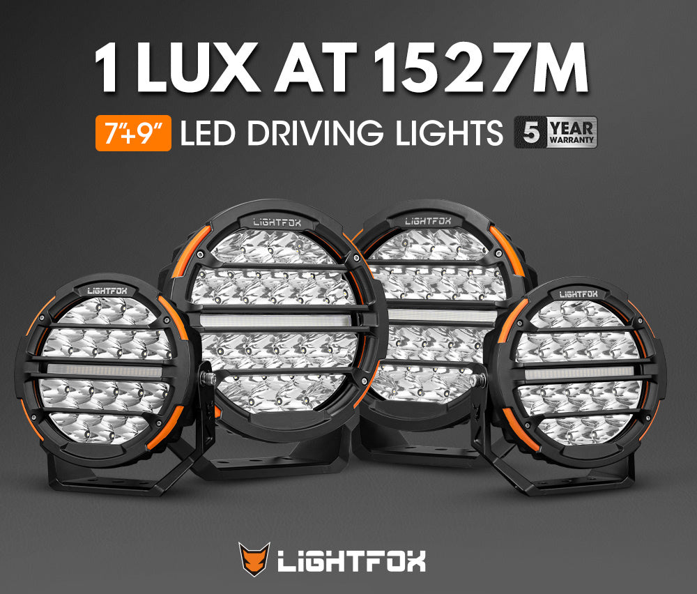Lightfox 7"+9" Osram LED Driving Lights Round Spotlight Spot Headlight DRL - Sunyee
